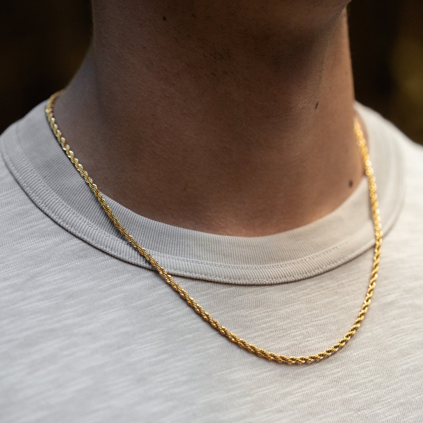 Cadena De Cuerda (Oro) 5mm